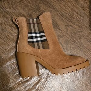 Burberry Camel Suede Heeled Boots